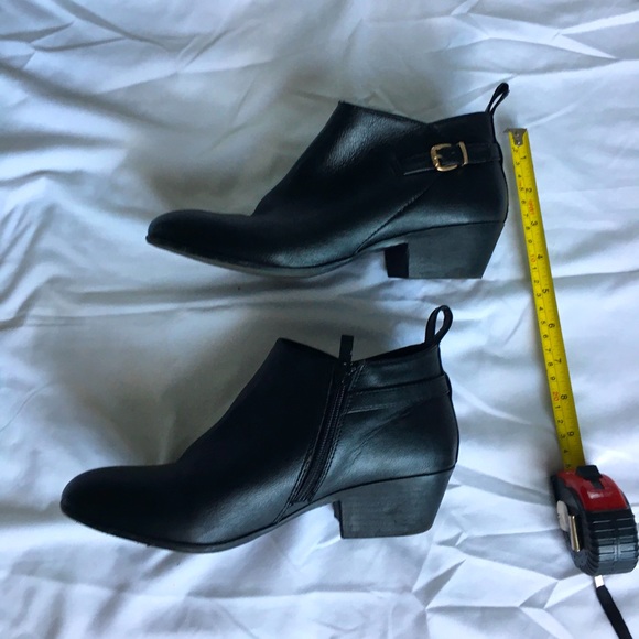 Wanted 7.5 black with gold buckle low heel bootie, worn 1x. - Picture 1 of 7